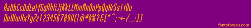 フォントGothikkaBolditalic – 紫色の背景にオレンジのフォント