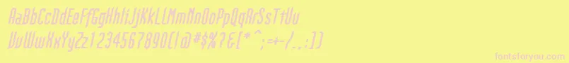 GothikkaBolditalic-fontti – vaaleanpunaiset fontit keltaisella taustalla