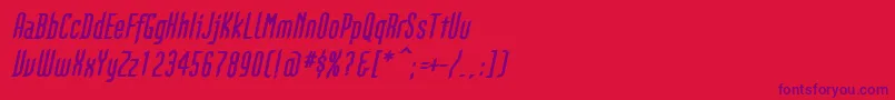 Fonte GothikkaBolditalic – fontes roxas em um fundo vermelho