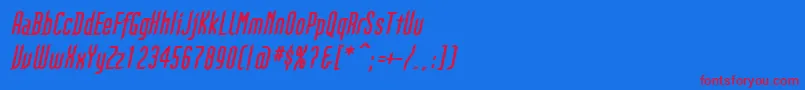 GothikkaBolditalic Font – Red Fonts on Blue Background