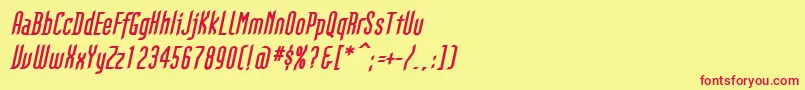 フォントGothikkaBolditalic – 赤い文字の黄色い背景