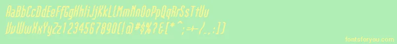 GothikkaBolditalic Font – Yellow Fonts on Green Background