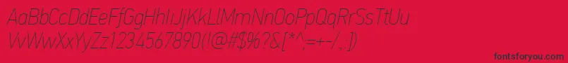 Police PfdintextcondproXthinitalic – polices noires sur fond rouge