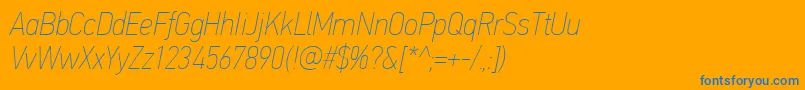 More about PfdintextcondproXthinitalic Font PfdintextcondproXthinitalic Font – Blue Fonts on Orange Background