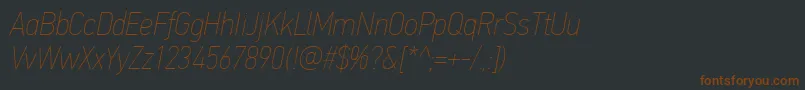 PfdintextcondproXthinitalic Font – Brown Fonts on Black Background