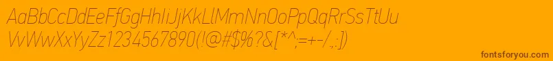 PfdintextcondproXthinitalic Font – Brown Fonts on Orange Background