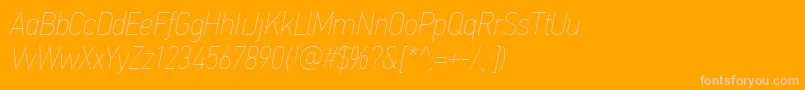 PfdintextcondproXthinitalic Font – Pink Fonts on Orange Background