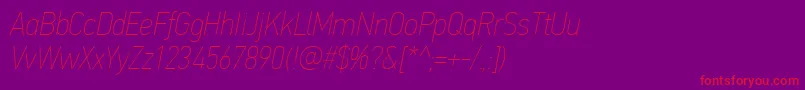 PfdintextcondproXthinitalic Font – Red Fonts on Purple Background