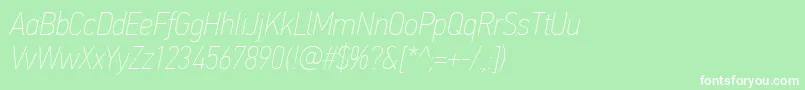Подробнее о шрифте PfdintextcondproXthinitalic Шрифт PfdintextcondproXthinitalic – белые шрифты на зелёном фоне