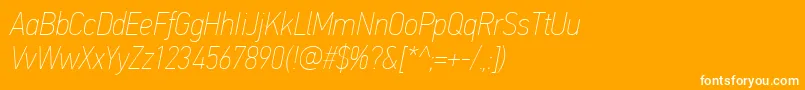 PfdintextcondproXthinitalic Font – White Fonts on Orange Background
