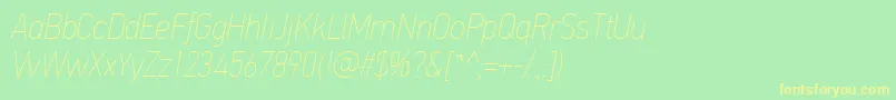 PfdintextcondproXthinitalic Font – Yellow Fonts on Green Background