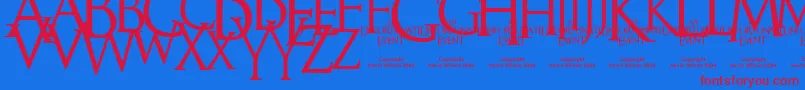 Anune Font – Red Fonts on Blue Background