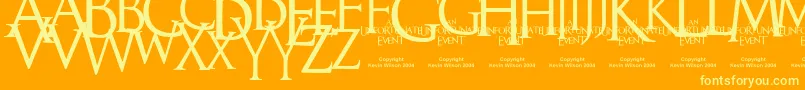 Anune Font – Yellow Fonts on Orange Background