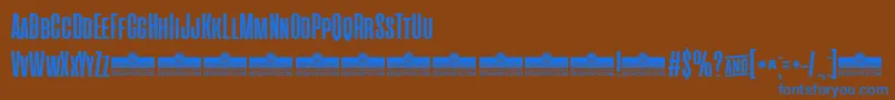 CinematograficaBoldTrial Font – Blue Fonts on Brown Background