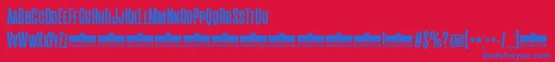 CinematograficaBoldTrial Font – Blue Fonts on Red Background