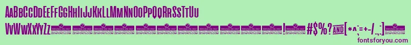 CinematograficaBoldTrial Font – Purple Fonts on Green Background