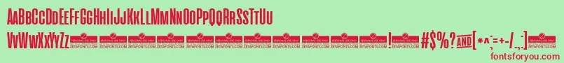 CinematograficaBoldTrial Font – Red Fonts on Green Background