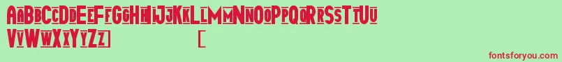 TipoCapital1St Font – Red Fonts on Green Background