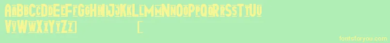 TipoCapital1St Font – Yellow Fonts on Green Background