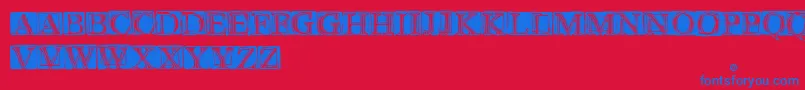 フォントWetPlate – 赤い背景に青い文字