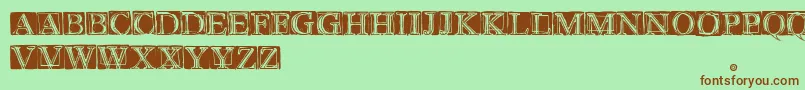 フォントWetPlate – 緑の背景に茶色のフォント