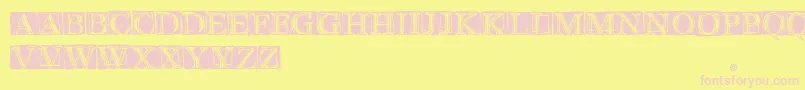 WetPlate-fontti – vaaleanpunaiset fontit keltaisella taustalla