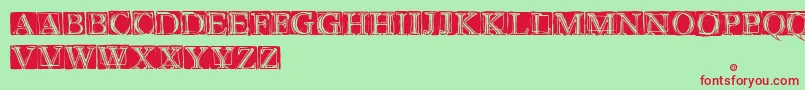 WetPlate-fontti – punaiset fontit vihreällä taustalla