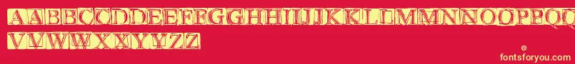 WetPlate Font – Yellow Fonts on Red Background