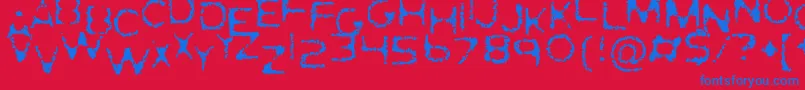 GhostlyPrints Font – Blue Fonts on Red Background