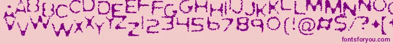 GhostlyPrints-Schriftart – Violette Schriften auf rosa Hintergrund