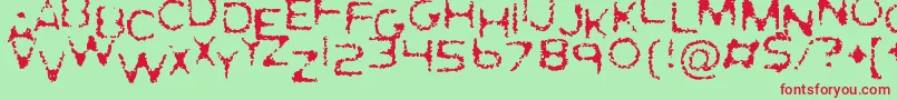 GhostlyPrints Font – Red Fonts on Green Background