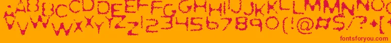 GhostlyPrints Font – Red Fonts on Orange Background