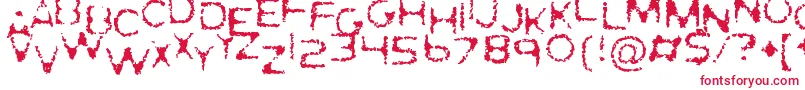 GhostlyPrints Font – Red Fonts on White Background