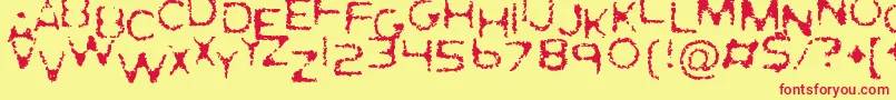 GhostlyPrints Font – Red Fonts on Yellow Background