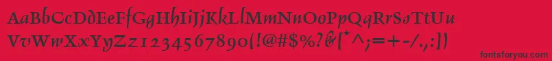 DelphinLtIi Font – Black Fonts on Red Background