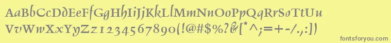 DelphinLtIi Font – Gray Fonts on Yellow Background