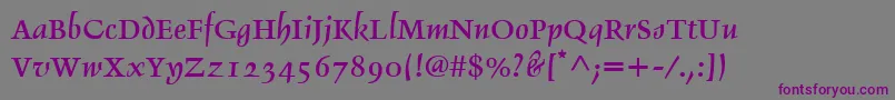 DelphinLtIi Font – Purple Fonts on Gray Background