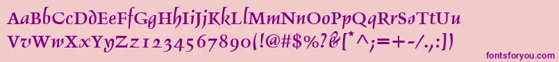 DelphinLtIi Font – Purple Fonts on Pink Background