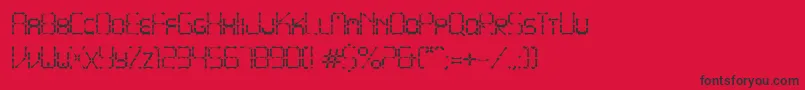 フォントPointyIronFence – 赤い背景に黒い文字