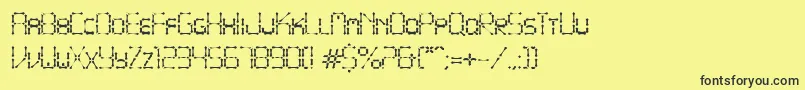 PointyIronFence-fontti – mustat fontit keltaisella taustalla