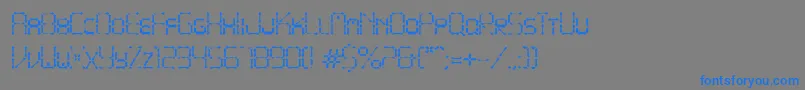 フォントPointyIronFence – 灰色の背景に青い文字