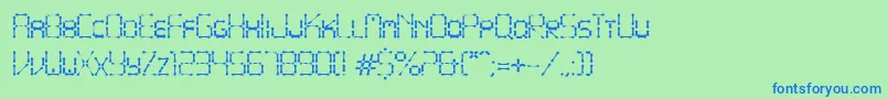 フォントPointyIronFence – 青い文字は緑の背景です。