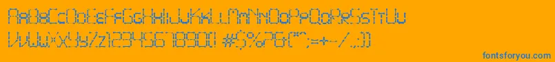 PointyIronFence-fontti – siniset fontit oranssilla taustalla