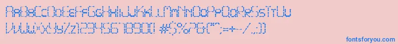 フォントPointyIronFence – ピンクの背景に青い文字