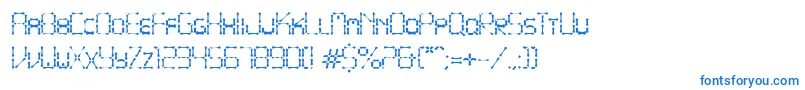 PointyIronFence-Schriftart – Blaue Schriften auf weißem Hintergrund