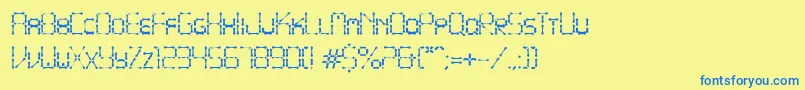 PointyIronFence-Schriftart – Blaue Schriften auf gelbem Hintergrund