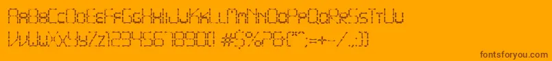 フォントPointyIronFence – オレンジの背景に茶色のフォント