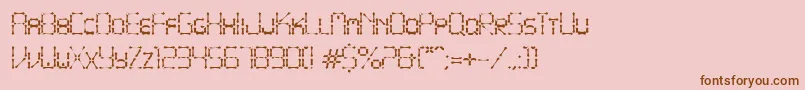 フォントPointyIronFence – ピンクの背景に茶色のフォント