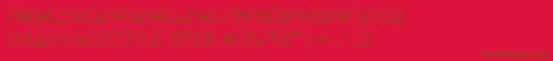 Czcionka PointyIronFence – brązowe czcionki na czerwonym tle