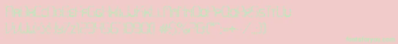 フォントPointyIronFence – ピンクの背景に緑の文字
